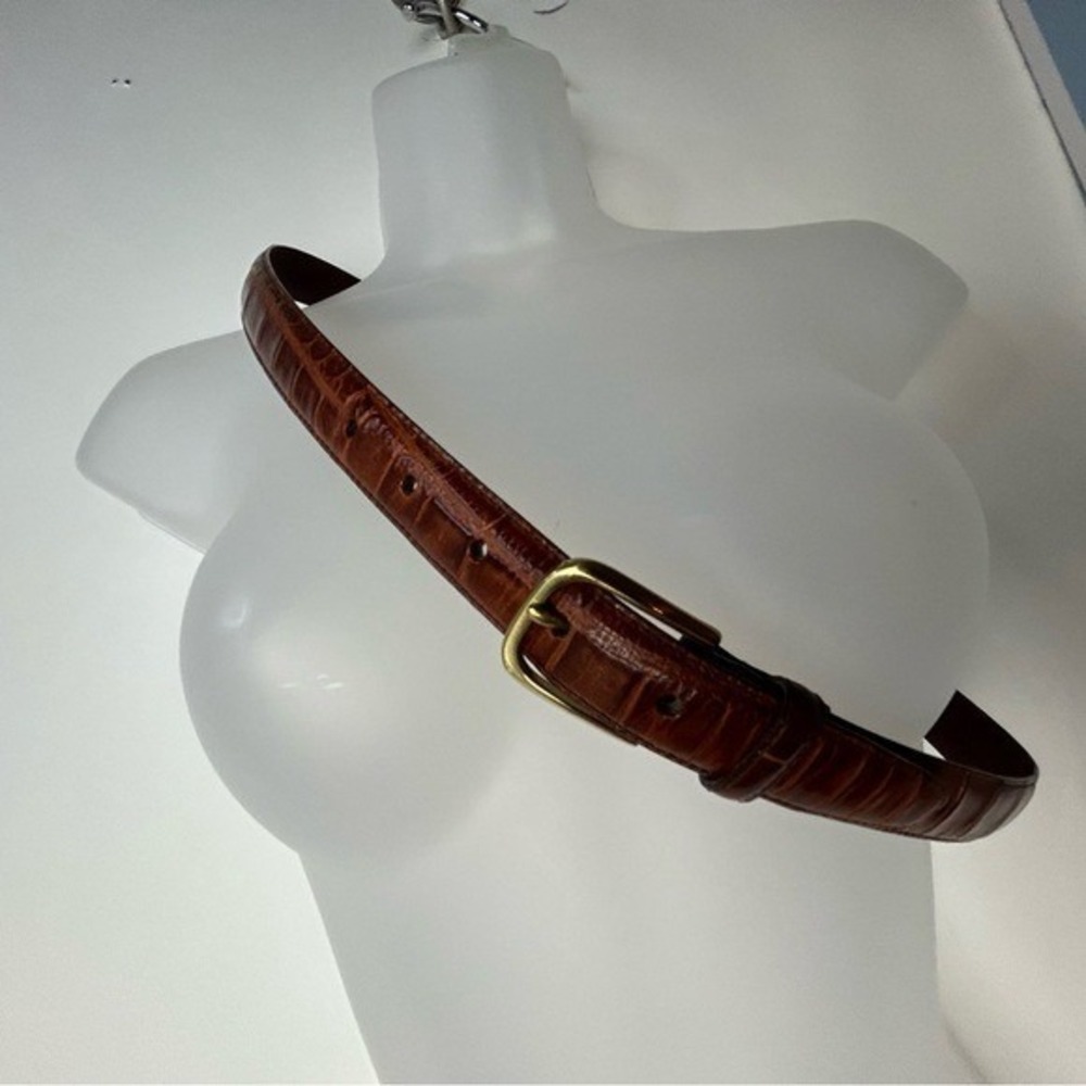 Brighton Brown Snakeskin Pattern Leather Belt 34‎